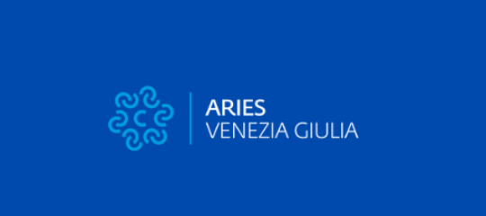 logo aries bianco su sfondo blu