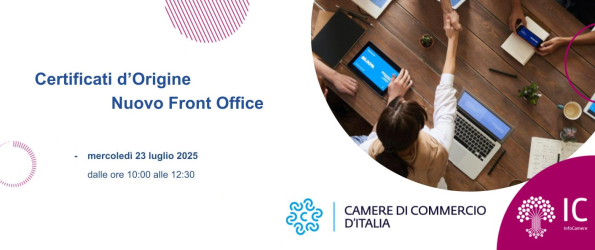 banner nuovo front office certificati d'origine