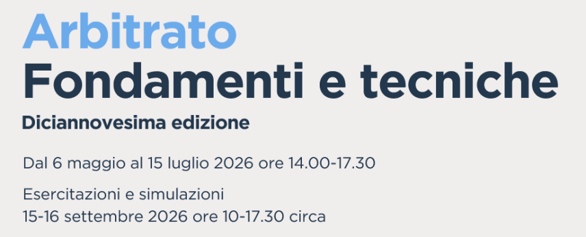 ARBITRATO FONDAMENTI E TECNICHE