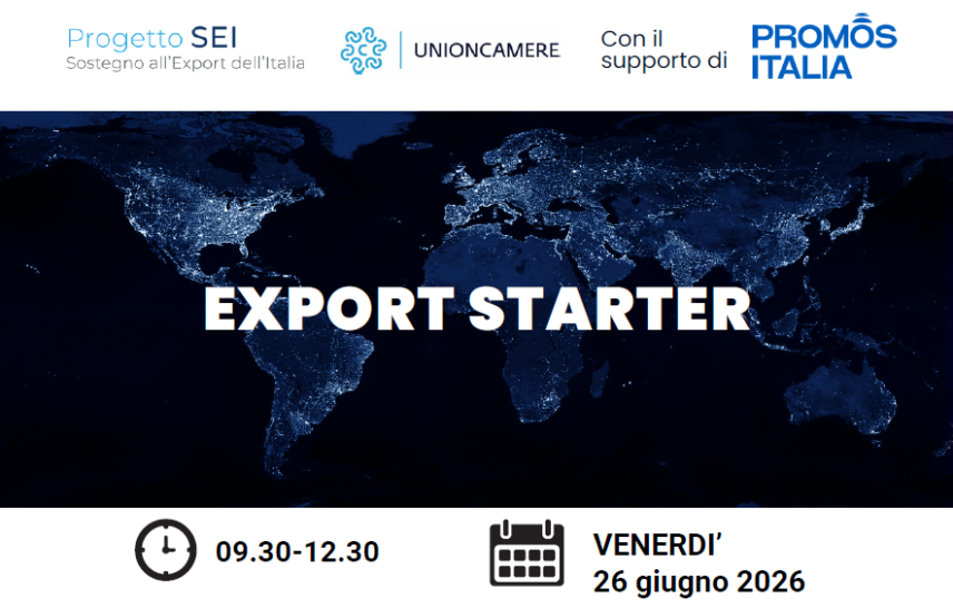 WEBINAR LIVE “ORIENTARSI E PREPARARSI AI MERCATI ESTERI”