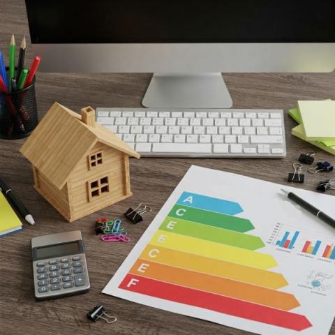 Contributi regionali per l'acquisto e l'installazione di generatori di calore a uso domestico scrivania ufficio tecnico con scala prestazione energetica