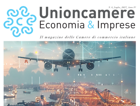 Logo magazine Unioncamere Logo Unioncamere con aereo
