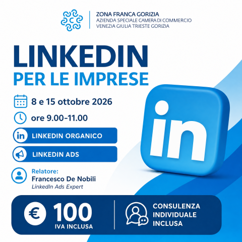 Logo Linkedin azzurro su sfondo bianco