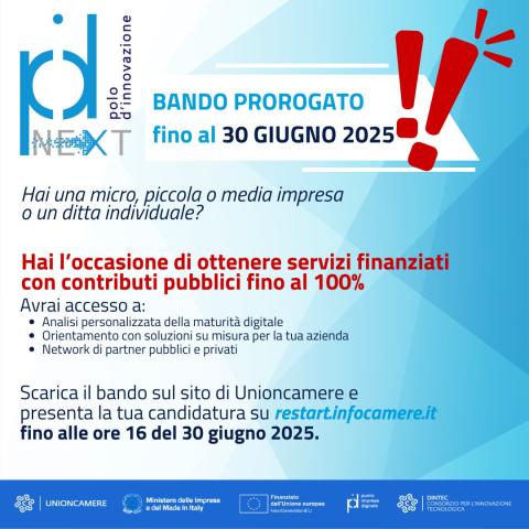 Proroga bando PID next al 30 Giugno proroga bando PID next al 30 Giugno