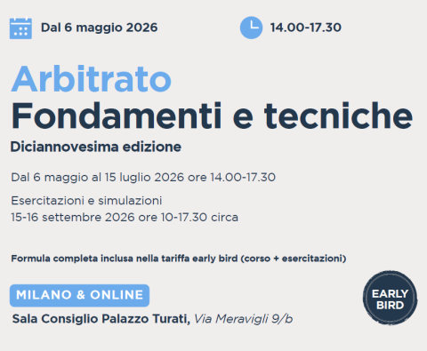 Arbitrato Fondamenti e Tecniche 