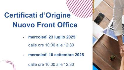 banner nuovo front office certificati d'origine