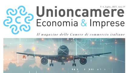 Logo magazine Unioncamere Logo Unioncamere con aereo