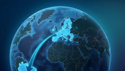 Globo - Europa e Mercosur collegati da una freccia