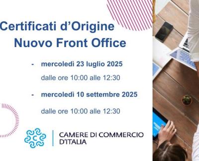 banner nuovo front office certificati d'origine