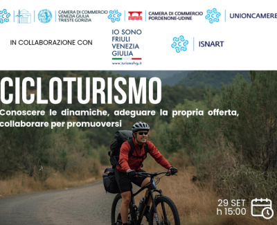 locandina cicloturismo con foto ciclista