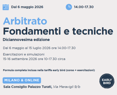 Arbitrato Fondamenti e Tecniche 