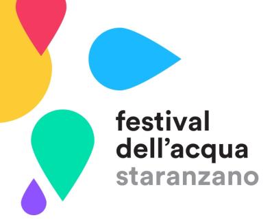 Gocce di diverso colore e testo festival dell'acqua staranzano